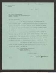 Nachlass Franz Steindachner, Brief von David Starr Jordan an Franz Steindachner (25.08.1919), Inv.Nr. 259.16, Seite 1